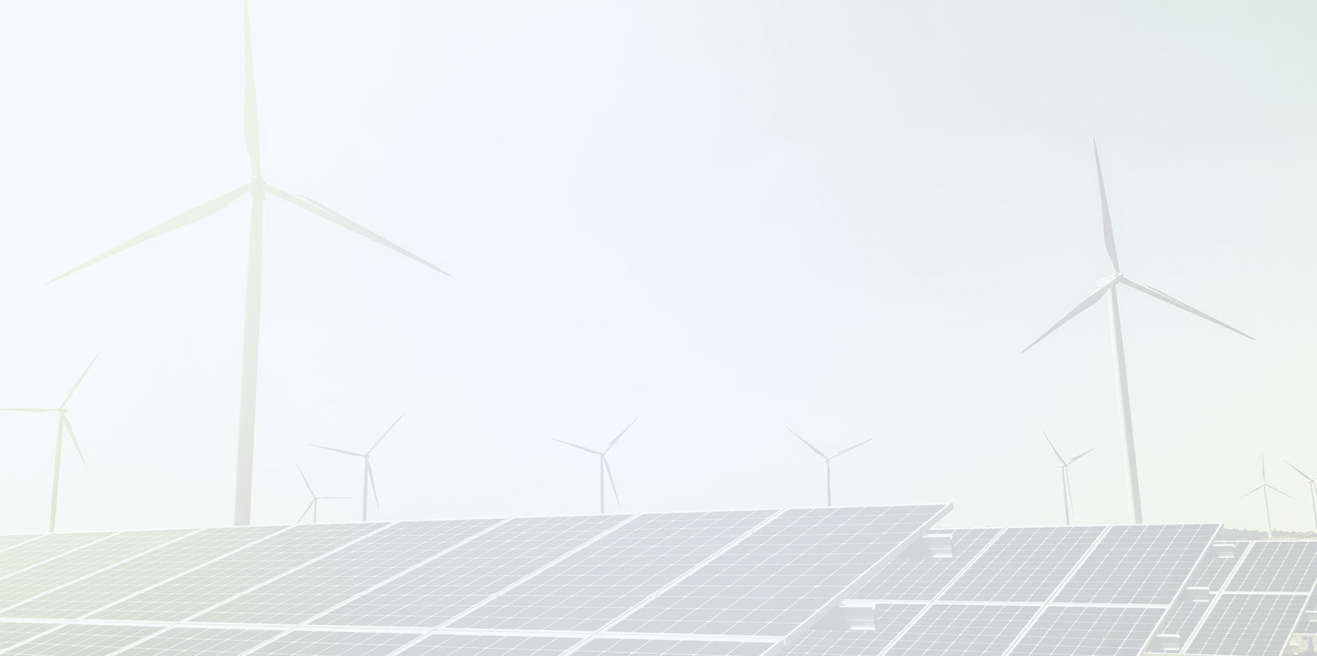 Background photo representing wind turbines and solar panels